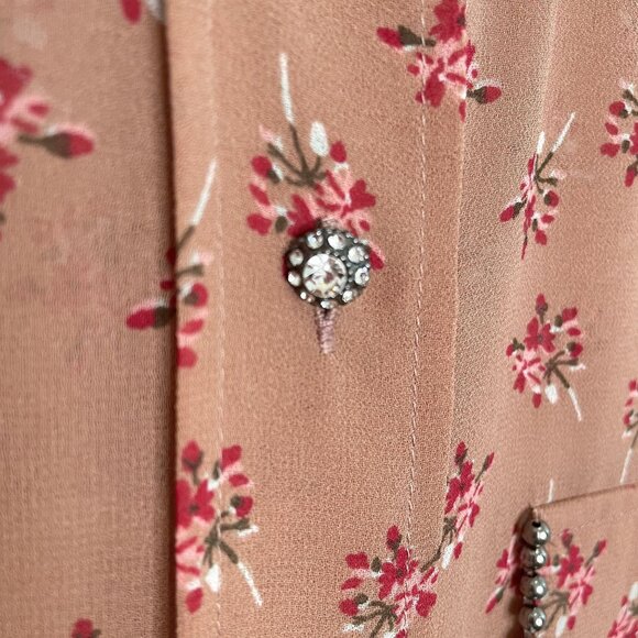 The Kooples Sheer Floral Beaded Rose Shirt, S - Picture 7 of 10
